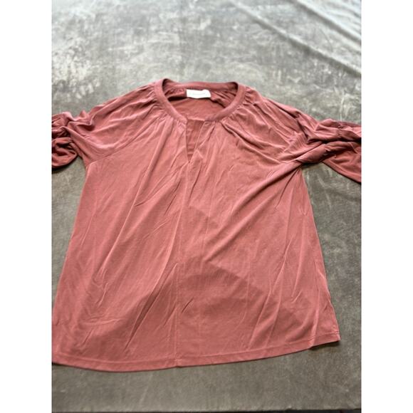 Lucky Brand Tops - Lucky Brand Womens‎ Sandwash Modal Notched V-Neck Long Sleeve Blouse Size M